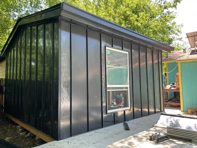 Black standing seam metal wall panels for Metal Roof Installation in Loomis